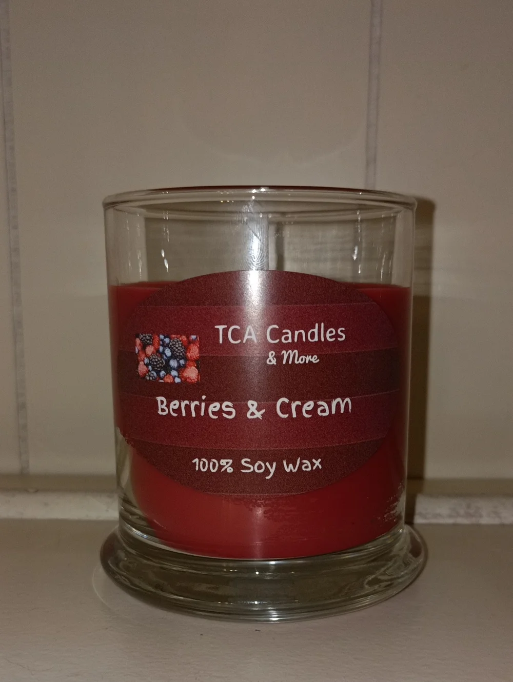 TCA Candles Berries & Cream Soy Candle - Red